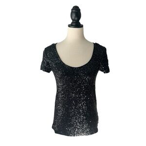 J. Crew Black Sequin Women's Top Size: XS